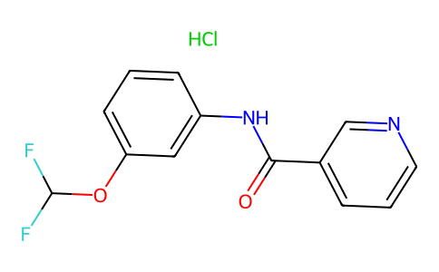 Nicotinamide, N-(m-difluoromethoxyphenyl)-, hydrochloride 64038-00-2